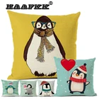 Подушка с милым пингвином, декоративная подушка для детской комнаты, диванная подушка, забавный детский подарок, подушка с мультяшным рисунком 45x45x m
