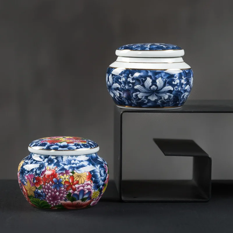 Мини Синяя Керамическая урна маленькие урны для кремации похоронные домашних