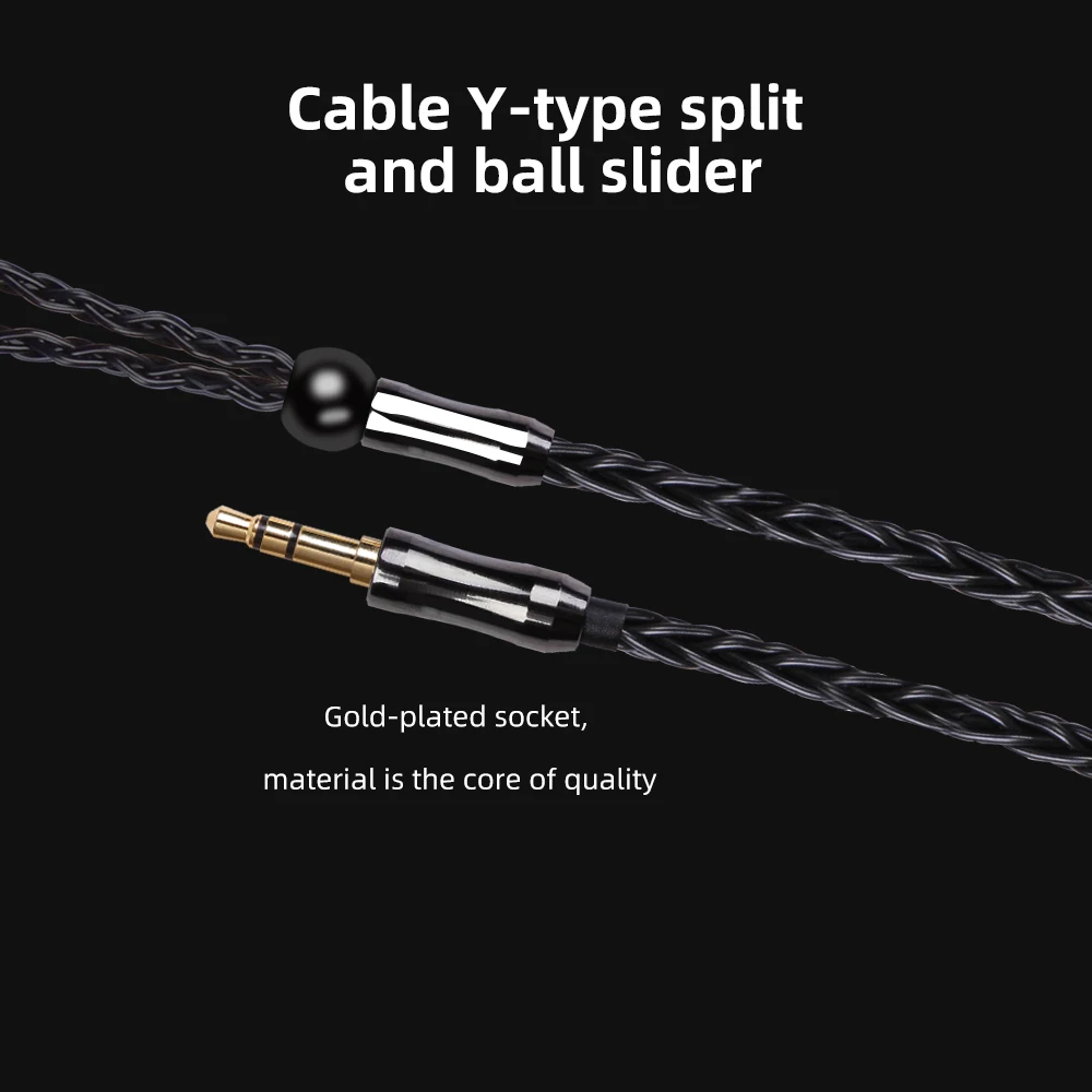 FDBRO MMCX 2Pin 8 ядро 6N монокристаллической Медь посеребренный кабель 2 5/3 5/4 4 мм