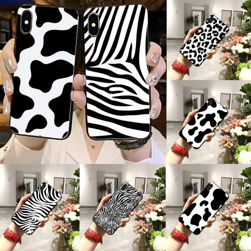 Чехол с леопардовым принтом зебры коровы мягкий черный оболочка bape чехол для
