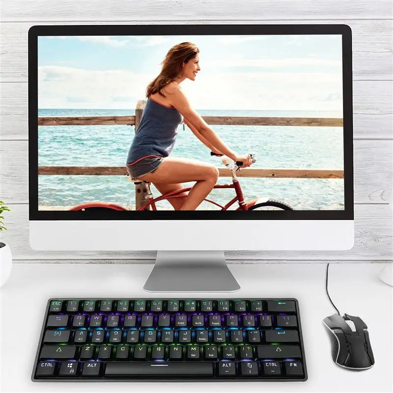 

61 Keys Gaming Keyboard RGB Backlight Black Switch USB Computer Keyboard