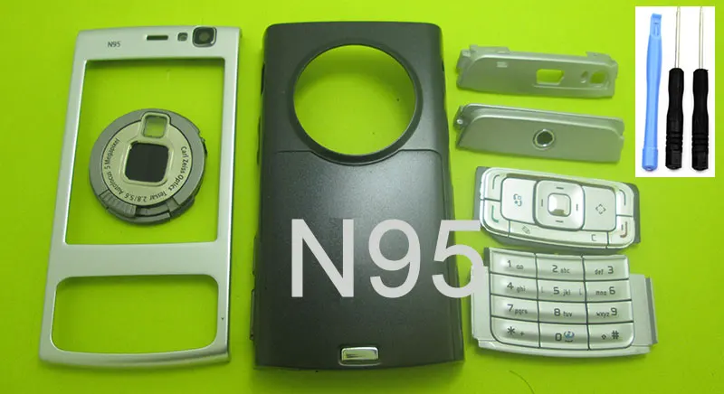 Полный корпус корпуса и клавиатура для Nokia N95 и отвертка открытый набор инструментов