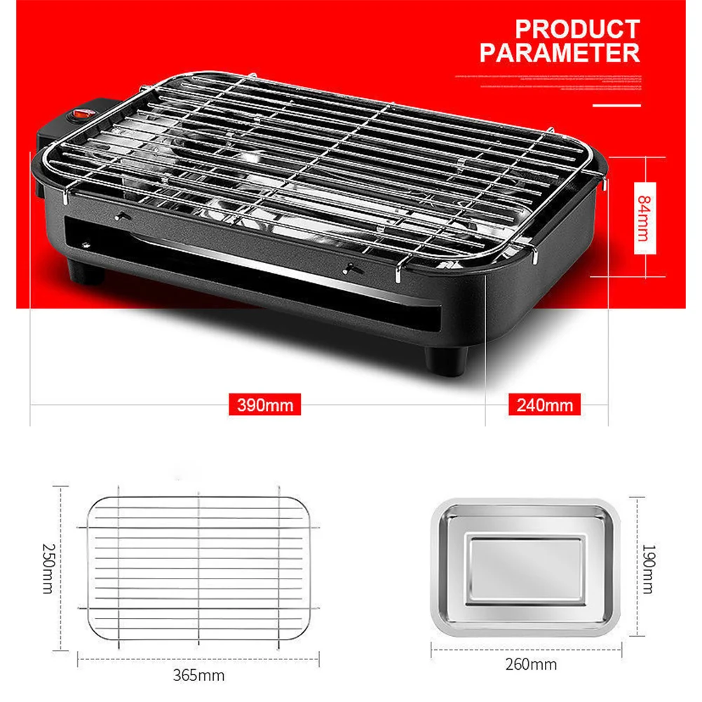 

Electric Grills Ovens 1300W Multi-function Household Electric Grills Ovens Baking Pan Portable Smokeless Non Stick BBQ Grill