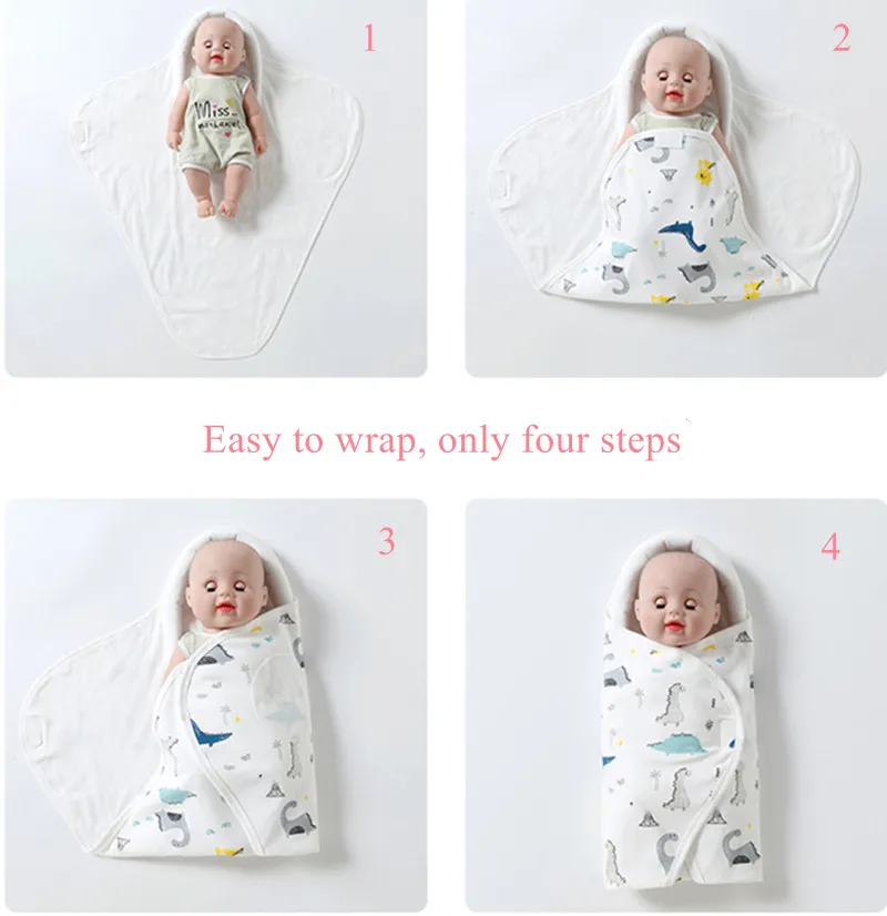 

Newborn Baby Swaddle Wrap Cotton Four Seasons Quilt NewBorn Baby Windproof Blanket Anti-shock Cover Quilt Sleeping Bags 0-6M