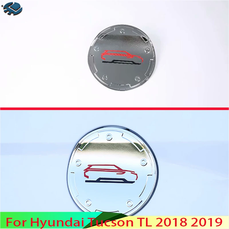 

For Hyundai Tucson TL 2018 2019 Car Accessories ABS Chrome fuel tank cap cover car-styling trim oil fuel cap protective
