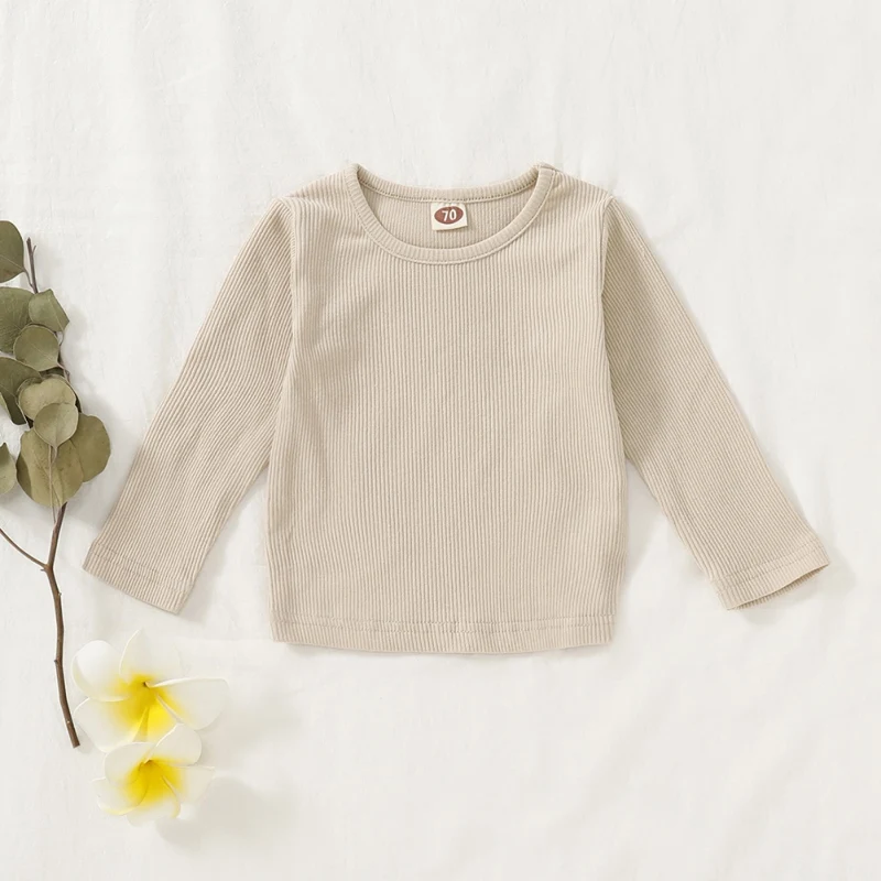 Spring Toddler Blouse Baby Girl Pure Tees Cotton Soft Long Sleeve Boy T-Shirt Basic Bottoming Girls Infant Kids Clothes | Детская одежда