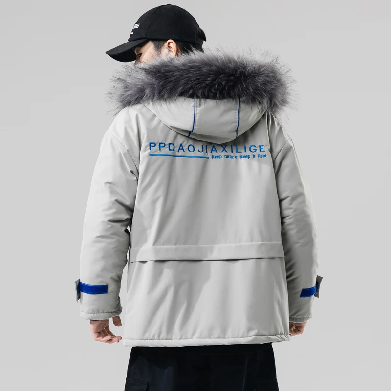 New Embroidery Winter Casual Style Hooded Epaulet Cotton Padded Jackets Men Thicken Hat Windproof Fashion Parkas Pockets Coats | Мужская