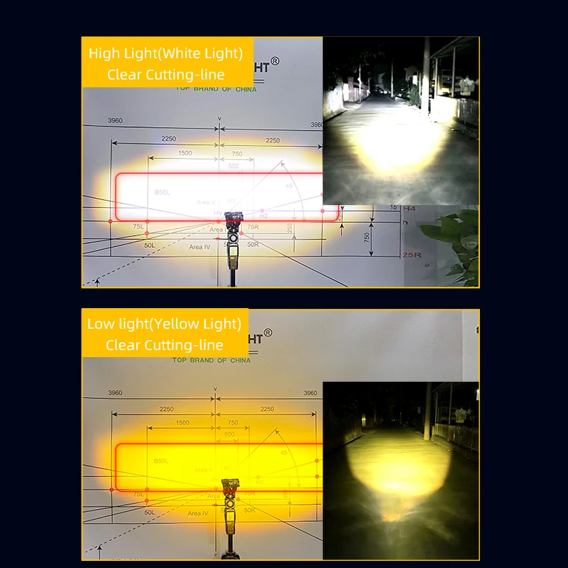 1PC Dual Color H4 BA20D HS1 H6 Moto LED Bi Lens Projector 12000Lm White Yellow Motorcycle Headlight Scooter E-bike Fog DRL Bulb |
