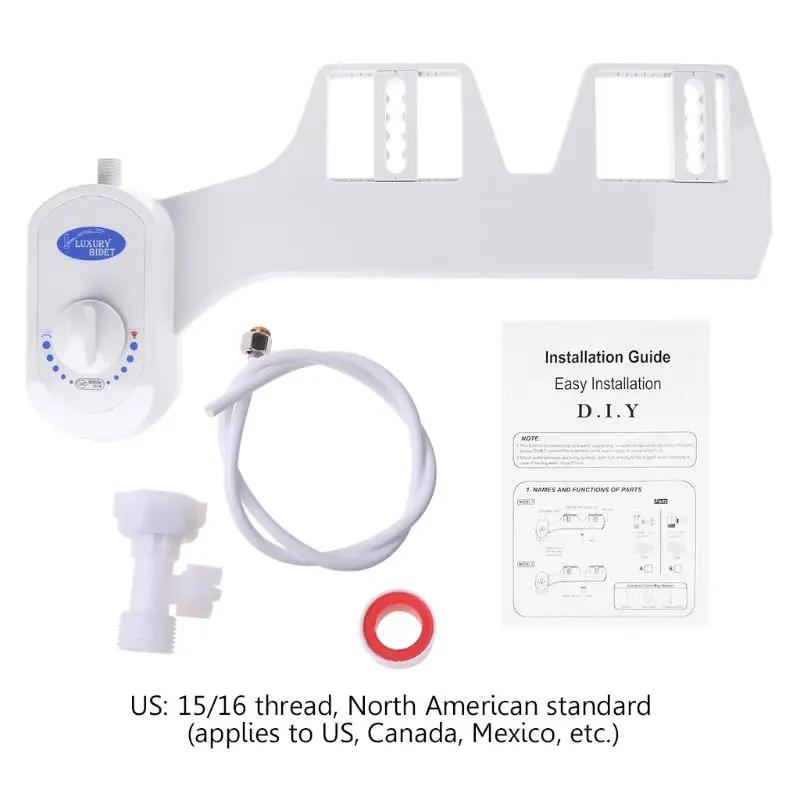 

Bidet Sprayer Bidet Toilet Seat Attachment Dual Nozzles Fresh Water Spray Non-Electric for Home White Cleaning Tool