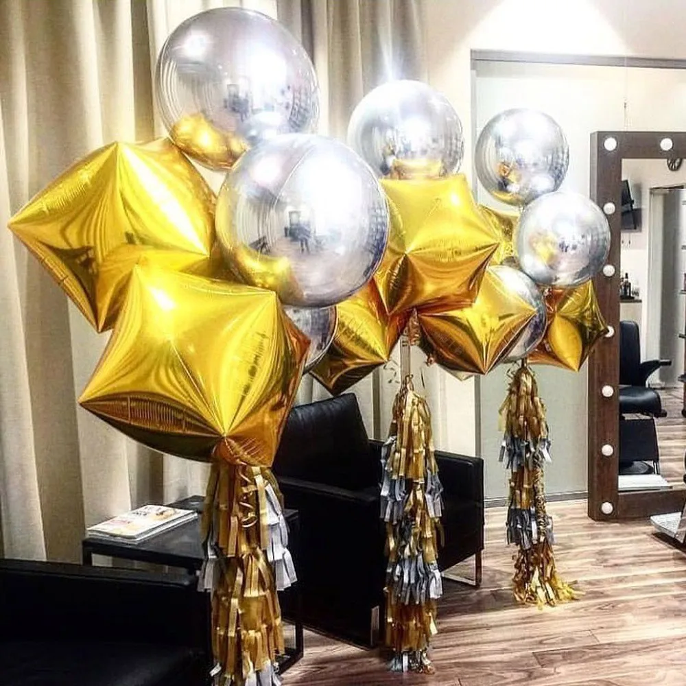 4D День рождения Свадебная вечеринка украшения алюминиевые фольги Воздушные шары