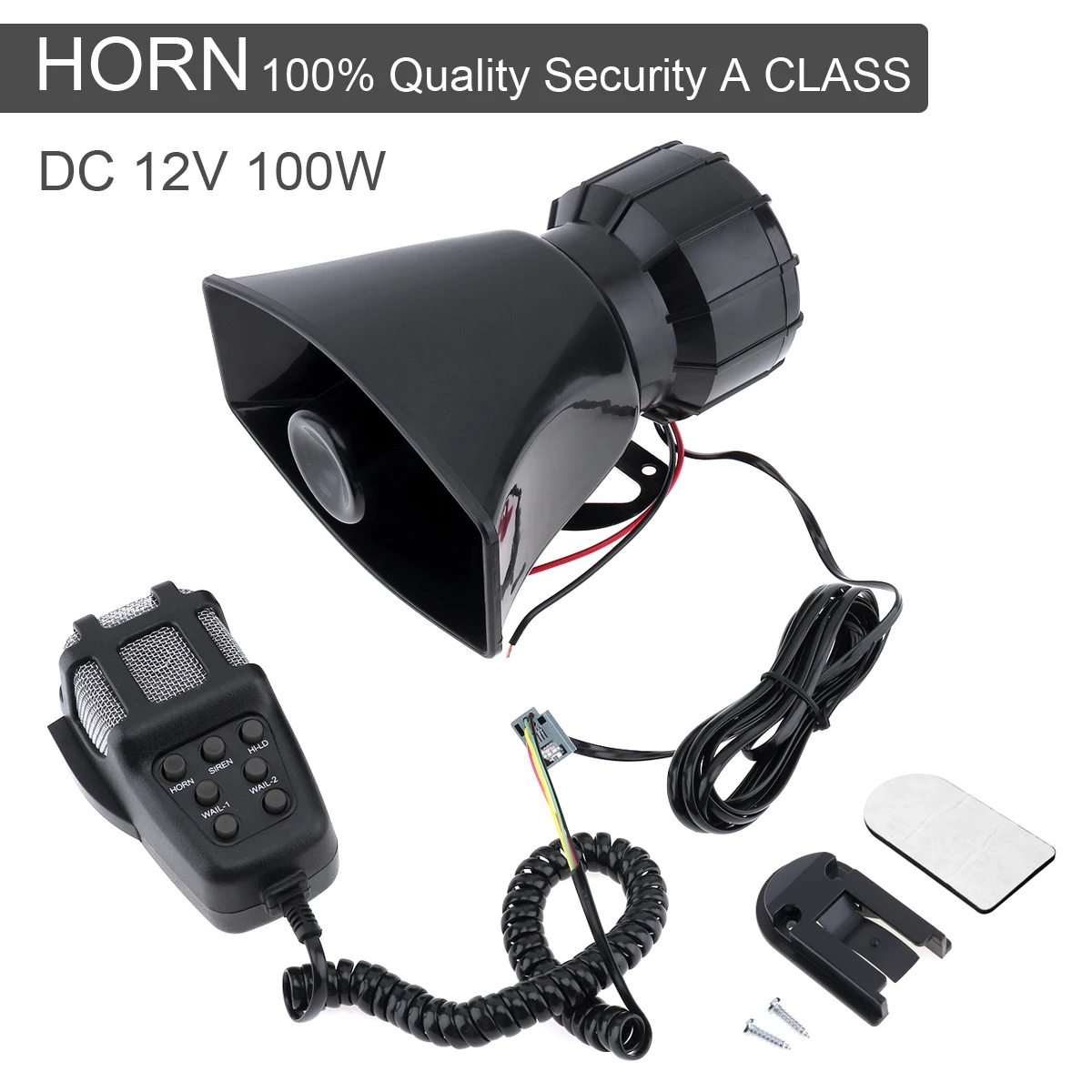 100 Вт 12 в 7 звуковая Автомобильная электронная Предупредительная сирена для