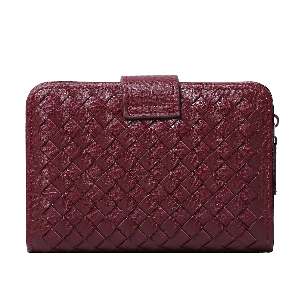 Популярный модный женский кошелек короткий ручной работы кожаный маленький