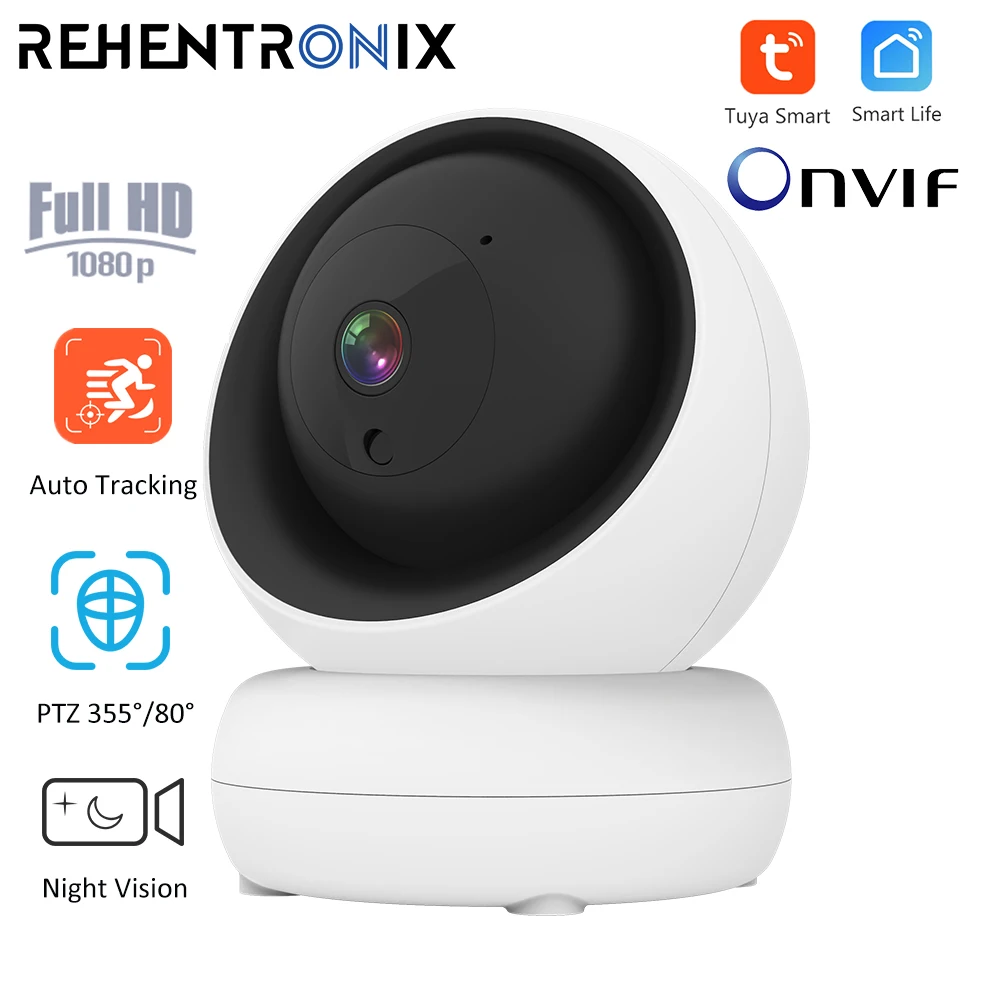 

ONVIF Tuya Smart WiFi PTZ Camera 1080P HD Home Indoor Wireless Securtiy Camera Human Auto Tracking Mini Smart Baby Monitoring