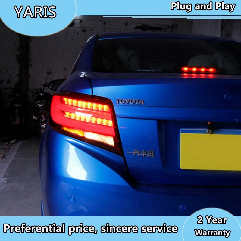 Задняя часть автомобиля светильник для Toyota Vios светодиодный фонарь s 2014 2016 Yaris