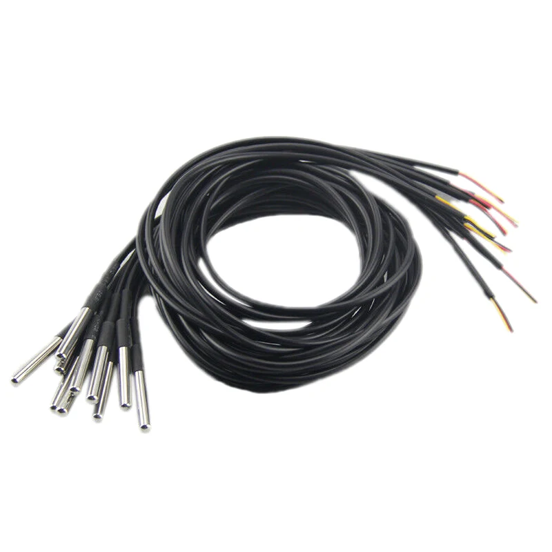 

10pcs Temperature Sensor Waterproof Water Temperature Thermometer Probe DS18B20 PUO88