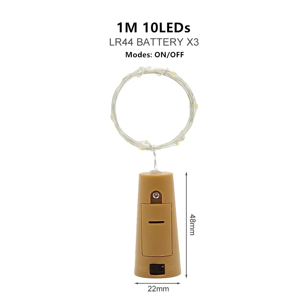1M 10LEDs Медный провод светодиодный гирлянды 5/10 м праздничное освещение Фея гирлянда для елки Свадебная вечеринка подарок девушки украшения комнаты - Испускаемый цвет: 1M 10LEDs