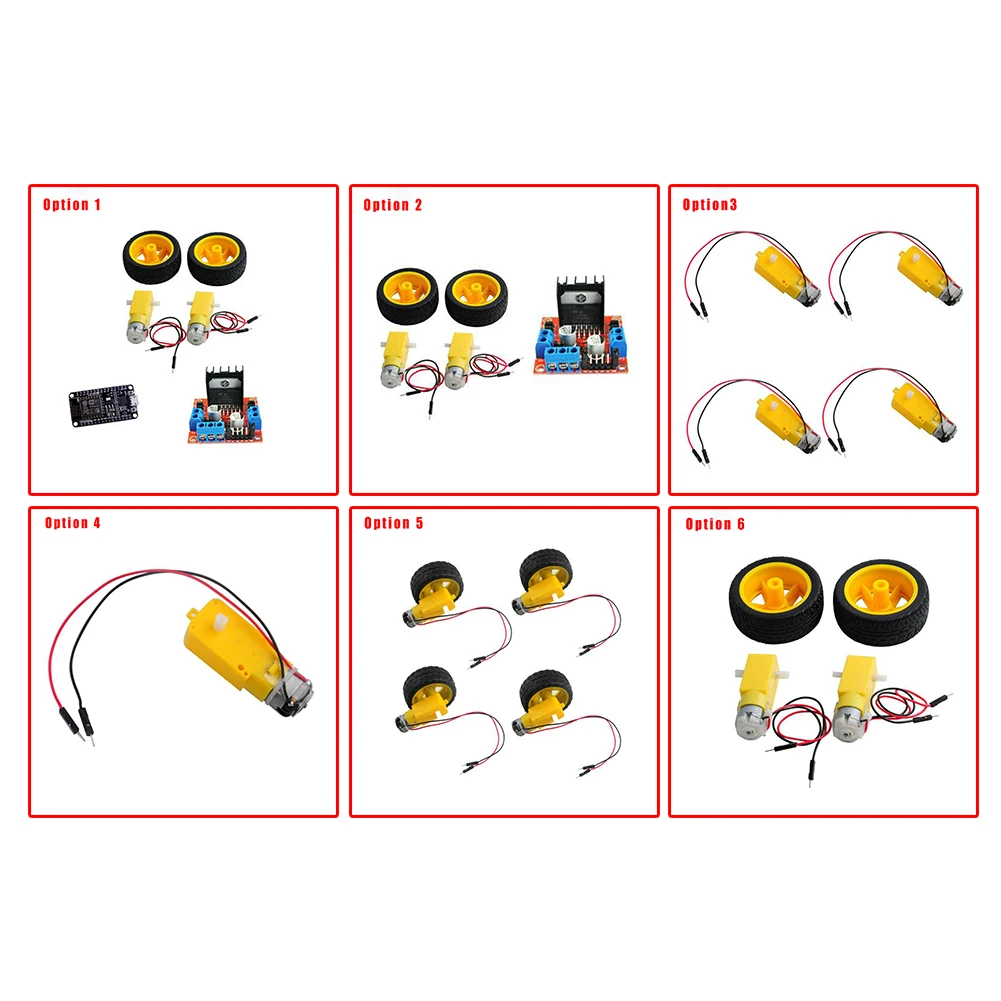 

Smart Car Robot Plastic Tire Wheel With DC 3-6V Gearbox Motor For Arduino TT Motor + Tires 2020 New Arrival For Home Diy