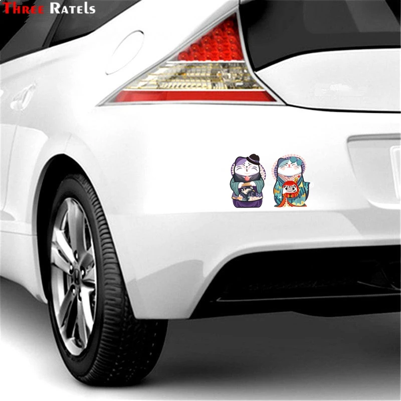 Три Ratels FTC 673 # милая улыбка Neko с капюшоном Китти Кэт автомобиля Стикеры на