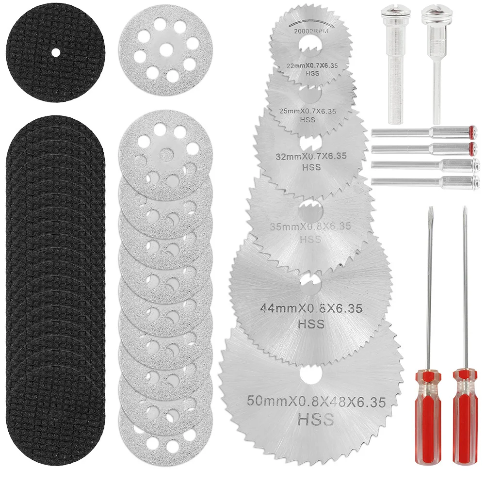 36pcs HSS Mini Circular Saw Blade Set Resin Cut Off Wheels Diamond Cutting Discs Rotary Tool Accessories for dremel Wood Plastic|Полотна