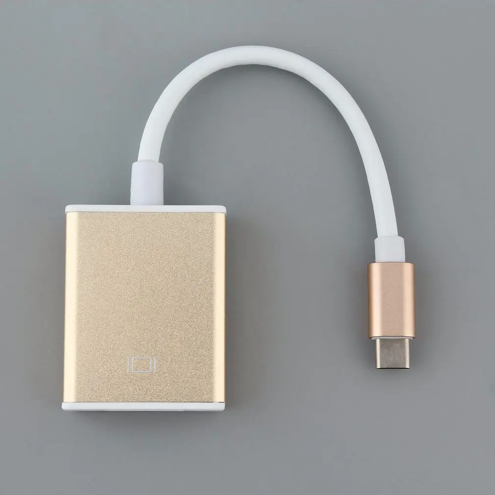 Тип C USB3.1 к VGA адаптер USB-C разъем Золотой цифровой концентратор с Алюминиевый