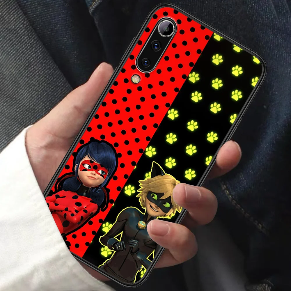

Seven Star Ladybug Girl Phone Case For XIAOMI MI Note 8 9 T 10 Pro Lite SE A2 A3 POCO X M MAX 2 3 black Etui Pretty Cell Luxury