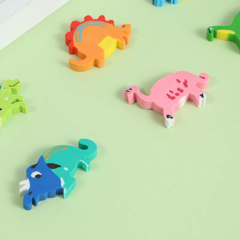 

Eraser Happy Series Dinosaur Shape Cartoon Animal Creative and Interesting Student Must-have School Supplies Christmas Gift