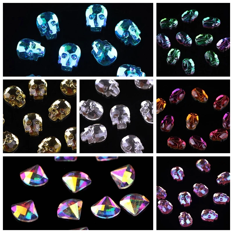 Стразы для одежды кристаллы AB цвет черепа стразы s клей на аппликация украшение