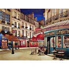 Картина из страз Nightview Street Bar shop, вышивка крестиком стразы, мозаичная картина, подвесная фотография