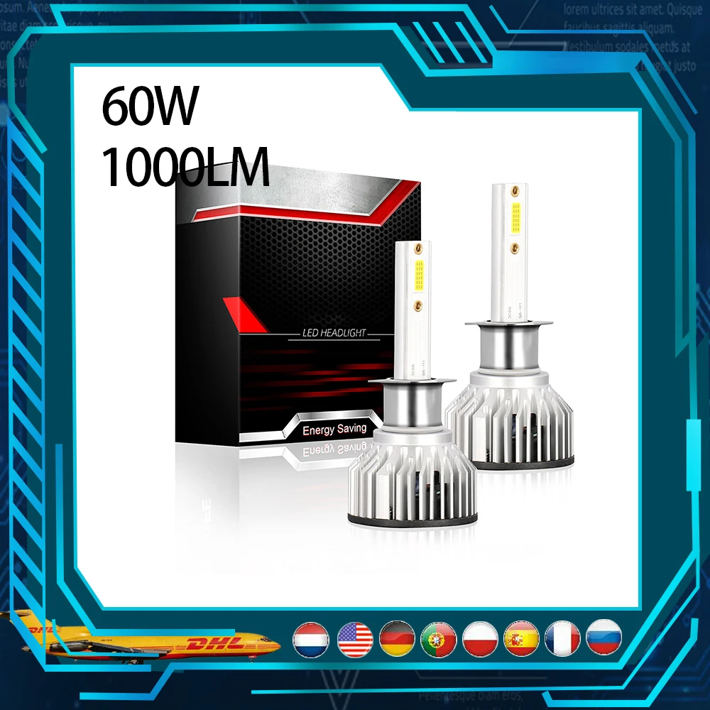 

H4 Led H7 Led H11 9005 9006 HB4 H8 HB3 H10 Led Headlights Bulbs 60w 12000LM HB2 H10 H13 9004 HB1 Auto Fog Light HB5 H1 Headlamp