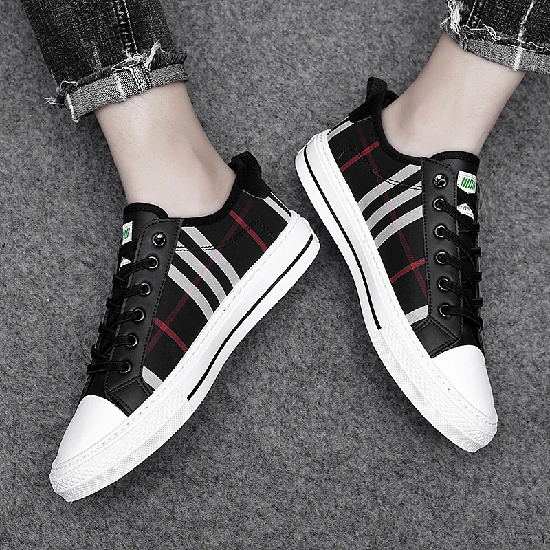 

2020 new casual fashion men's shoes sports shoes breathable plaid fabric shoes 38-44 ultra light refreshing white shoes tennis