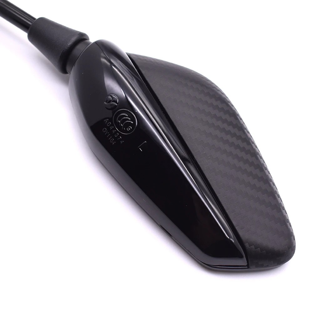 10 мм Универсальное мотоциклетное зеркало заднего вида из углеродного волокна