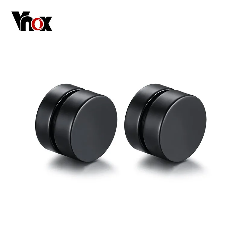Vnox 2 пара Магнитная круглый Серьги гвоздики для Для мужчин мальчик 316L Нержавеющая