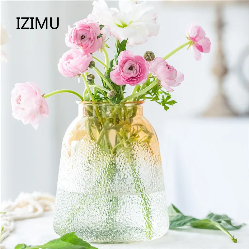 

Glass Vase Nordic Flower Vases Home Decor Dried Flower Bottle Bar Restaurant Decoration Home Plant Pot Crafts Desktop Ornament