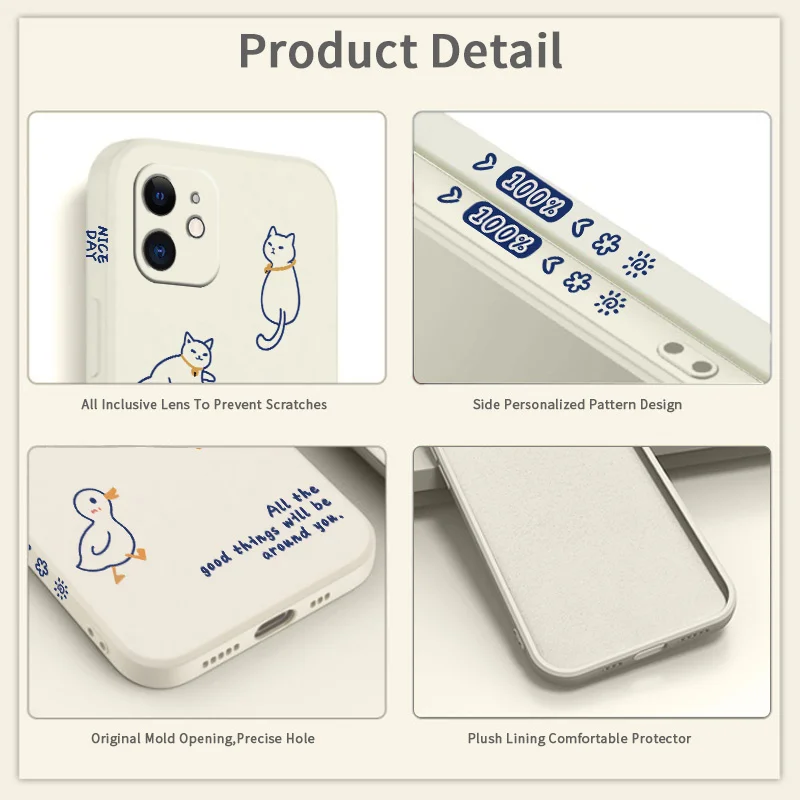 Various Style Cat Phone Case For iPhone 13 12 Pro Max 11 X XS  XR XSMAX SE2020 8 8Plus 7 7Plus 6 6S Plus Silicone Cover