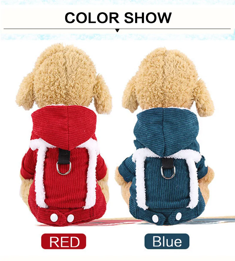 Dog Clothes Winter Clothing for Small Medium Dogs Pet Clothes Winter Warm Thicken Hoodie Jumpsuit Dog Clothes Winter Large Coat