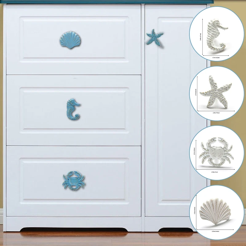 1pcs Starfish Wardrobe Door Handle Decoration Mediterranean Sea Stars DIY Beach Cottage Kids Bedroom Living Room Decor | Обустройство