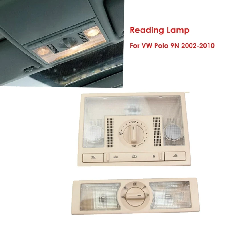 

2Pcs Car Front Rear Dome Light Lamp Reading Light For-Polo 9N 2002-2010 EU Seat Altea Leon 6Q0959613A 6Q0947291A