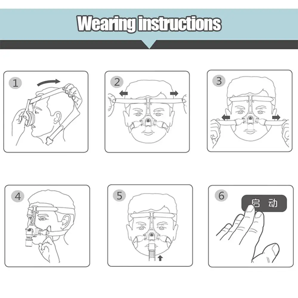 Универсальный CPAP авто BiPAP маска бесплатная головные уборы белые приступ апное во