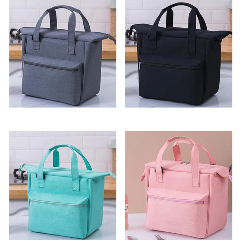 

1PCs Fresh Cooler Bags Waterproof Nylon Portable Zipper Thermal Oxford Lunch Bags For Women Convenient Lunch Box Tote Food Bags