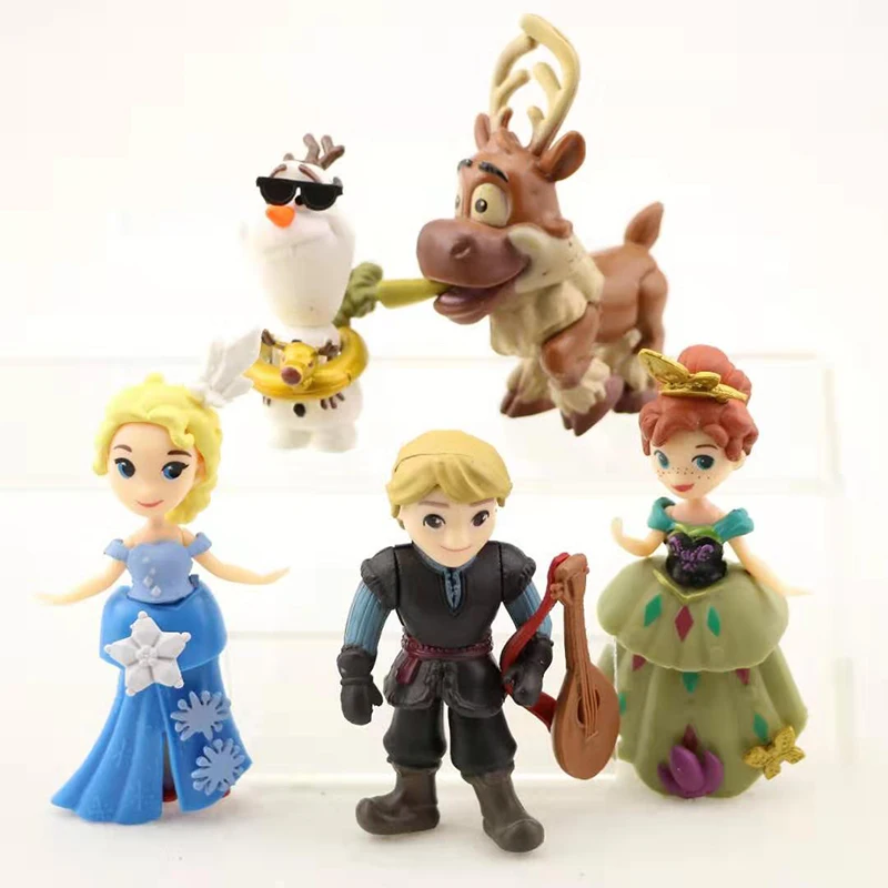 5 шт./компл. Q версия Мультфильм Эльза и Анна искусственные игрушки для детей экшн