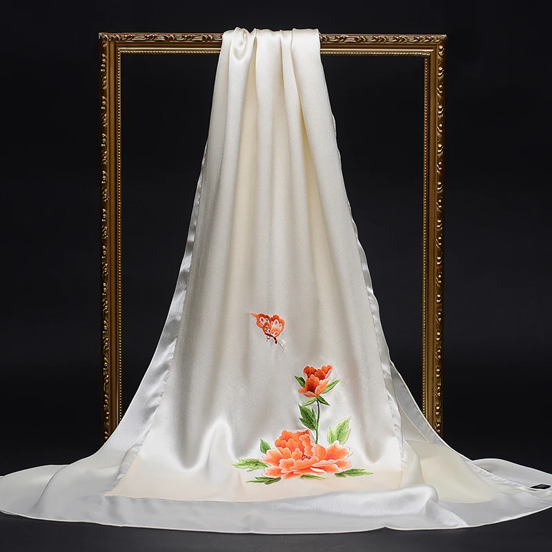 

★Embroidered silk scarves women's spring and autumn thin shawl