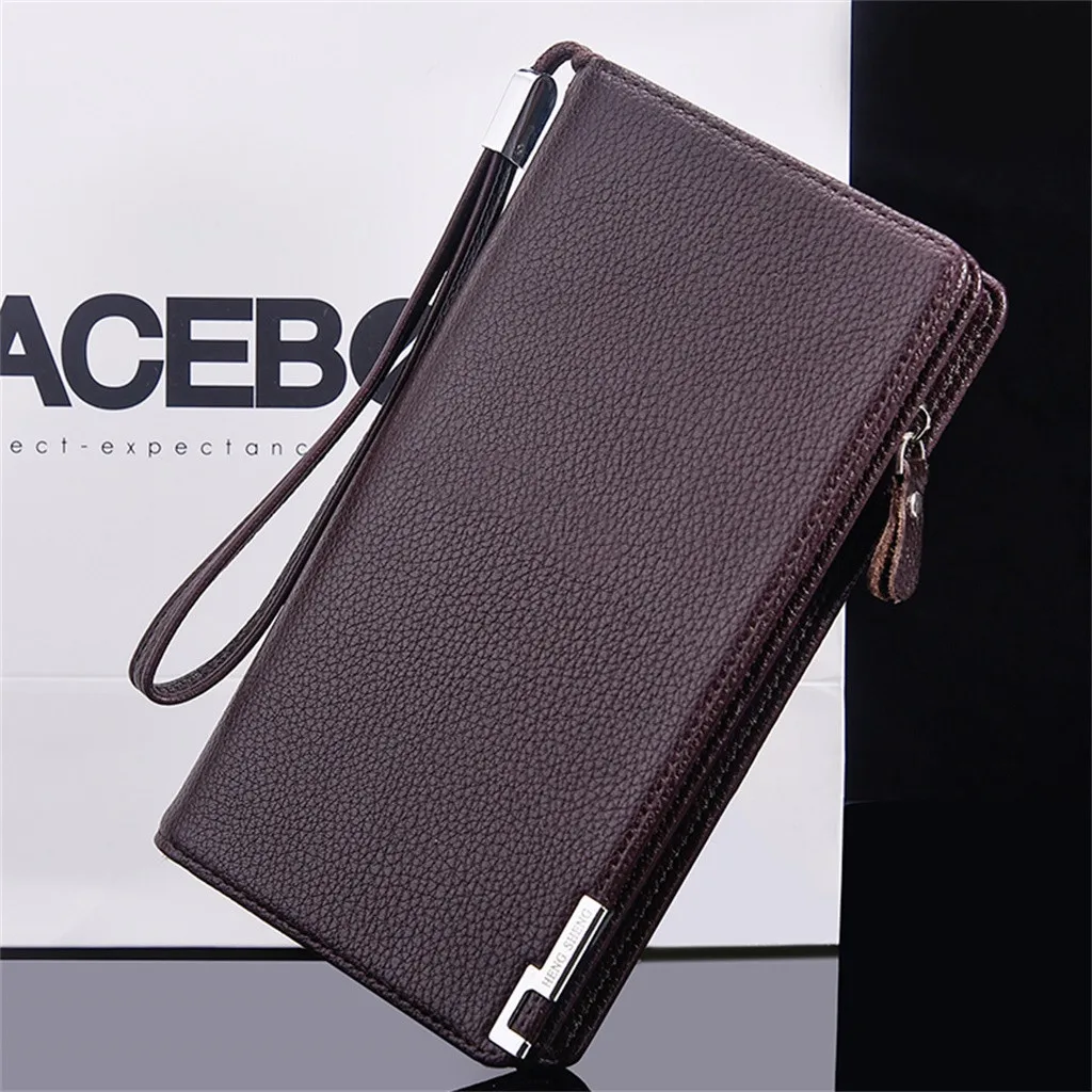 Мужские кожаные кошельки брендовая Повседневная многофункциональная сумка