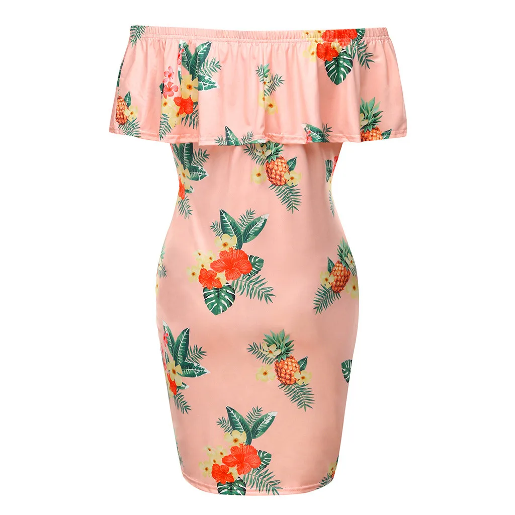 Приталенная юбка миди с принтом и рукавами для беременных женское платье Одежда