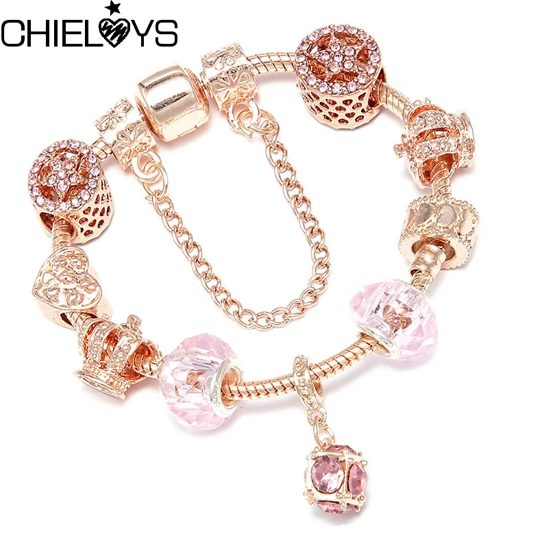CHIELOYS рождественские Кристальные стаканы под бренд шарм браслеты и для женщин