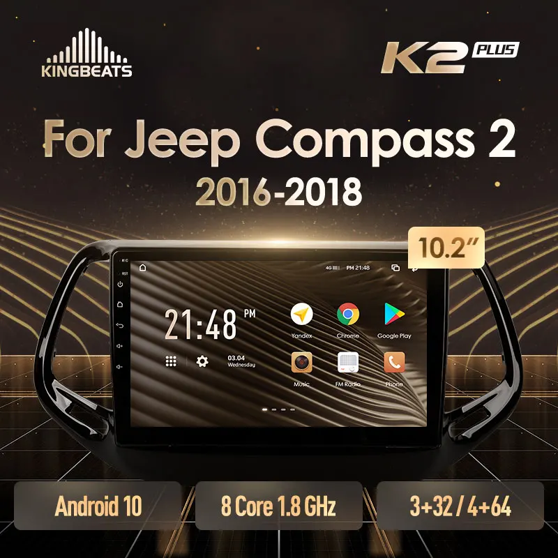 KingBeats штатное головное устройство For Jeep Compass 2 MP 2016 2018 GPS Android 10 автомагнитола на
