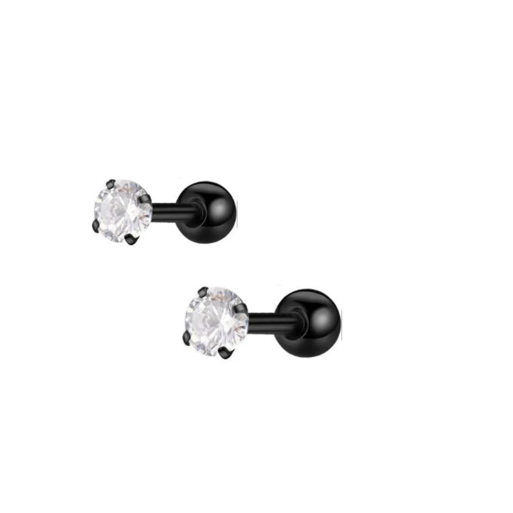 black zircon 2pcs 1 Набор стальных ушной хрящ для пирсинга, Кристальные серьги в виде раковины, серьги-штанги, пирсинг Orelha, Ушные Шпильки, спираль, Сексуальные Ювелирные изделия Daith - Окраска металла: black zircon 2pcs