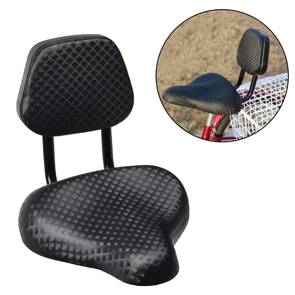 

Широкое удобное велосипедное седло из искусственной кожи, велосипедное седло с поддержкой спинки, универсальное защитное заднее сиденье с ...