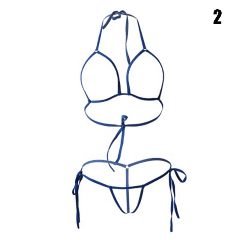 

Erotic Underwear Mini Coverage Hollow out Bikini Suit for Beach Swimming Party FS99