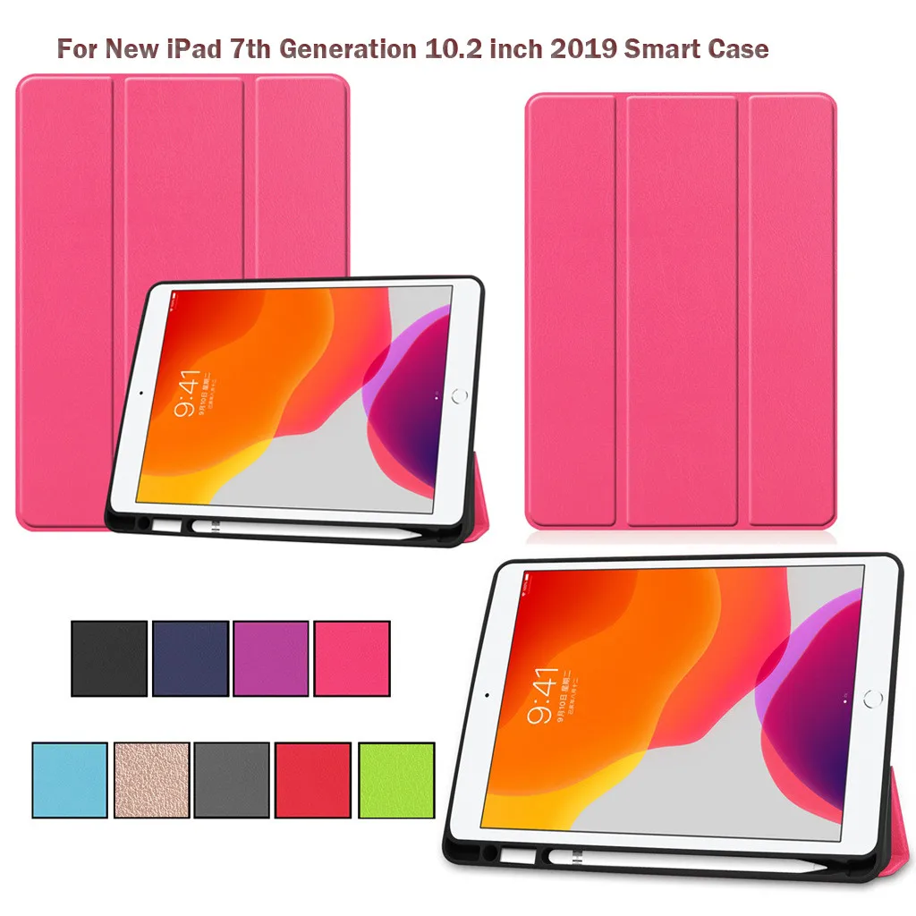 Для нового iPad 7th поколения 10 2 дюймов 2019 смарт чехол тонкий откидного чехла крышка