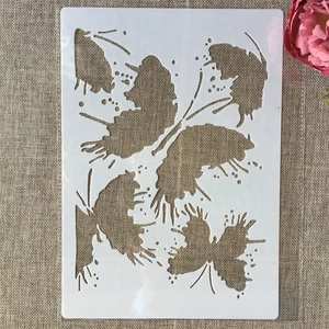 A4 29cm Butterfly Ink Spot DIY Layering Stencils Wall Painting Scrapbook Coloring Embossing Album Decorative Template